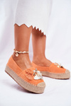 Women’s Espadrilles On Platform Linen Orange Denver