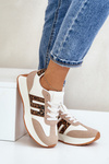 Buty Sportowe Sneakersy Platforma Panterka Beżowe Thari