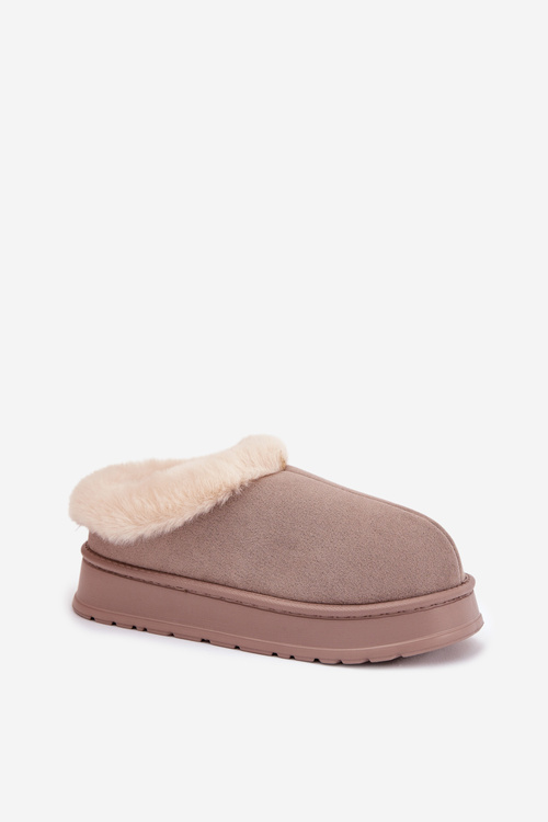 Women's slippers with fur Khaki Eveline