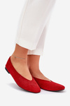 Classic Ballet Flats Made Of Eco Suede Red Osallin