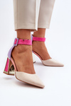 Suede Court Shoes with Multicolor Stiletto Heel Lodho