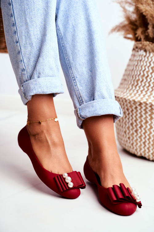 Rubber Ballerinas Bows Red Joleen