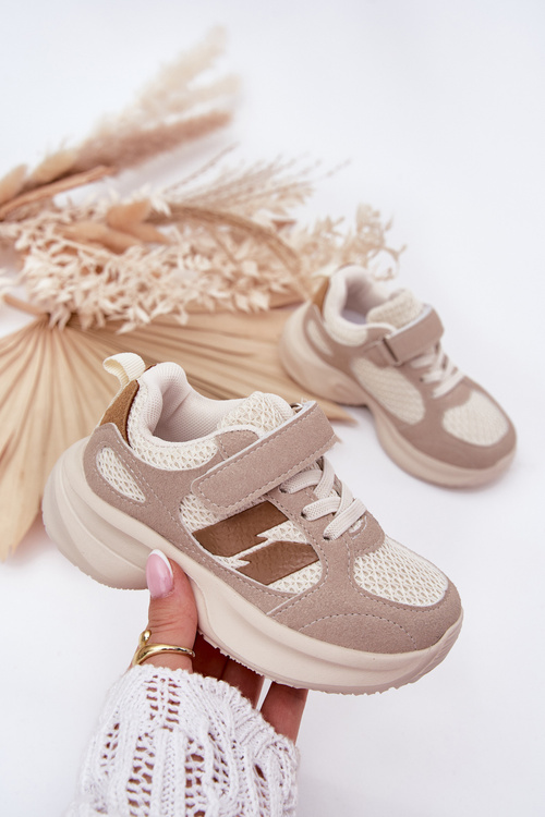 Sportowe Buty Dziecięce Sneakersy Beżowe Selinea 