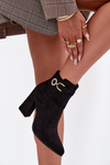 Eko Suede Ankle Boots With Heel With Decoration Black Lymall