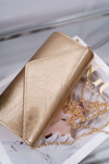 Women's Handbag Gold Lacquered Clutch Bag