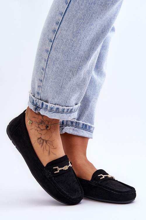 Women's Classic Suede Loafers Black Corinell