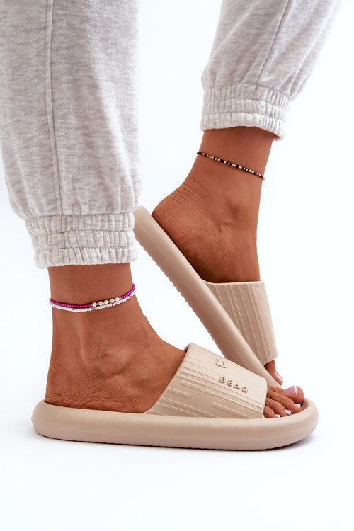 Women's Lightweight Beige Foam Flip Flops Fenicva