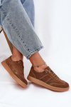 Brown Suede Low Sneakers Women Paliana