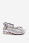 Balerinki Z Kokardą Dziecięce Nanthea Srebrne