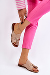 Women's Suede Slippers Lewski Shoes 3226 Beige