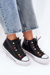 Leather High Top Sneakers Women GOE RR2N4101 Black