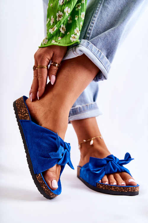 Slippers On The Cork Sole Dark blue Wendy