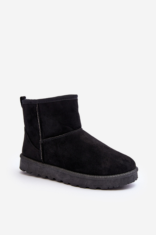 Women's Black Faux Suede Winter Boots Enranta