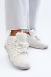 Women's White Faux Leather Sneakers Berilla
