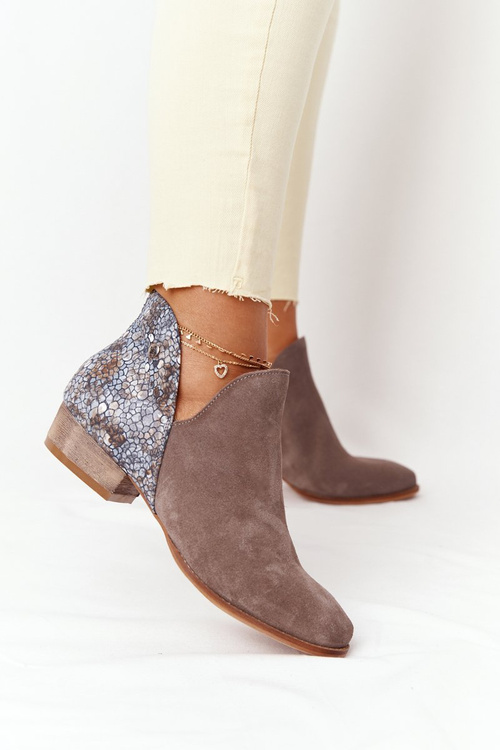 Women's Leather Boots Maciejka Dark Beige 04091-65