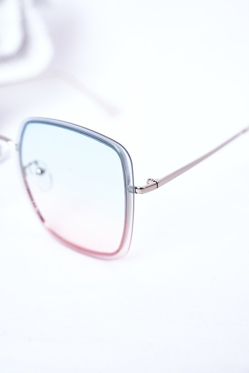 Silver Square Sunglasses Blue-Pink Ombre