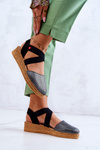 Espadryle Damskie Modne Czarne Big Star JJ276035