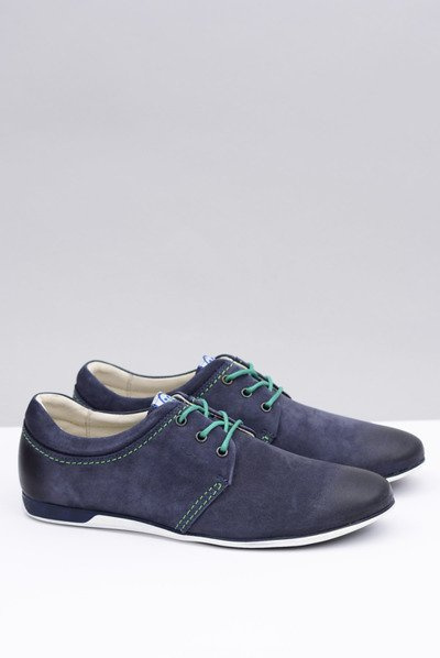 Navy Blue Men's Leather Dimonde Half Boots