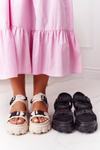 Sandals On A Chunky Platform Beige Fly High