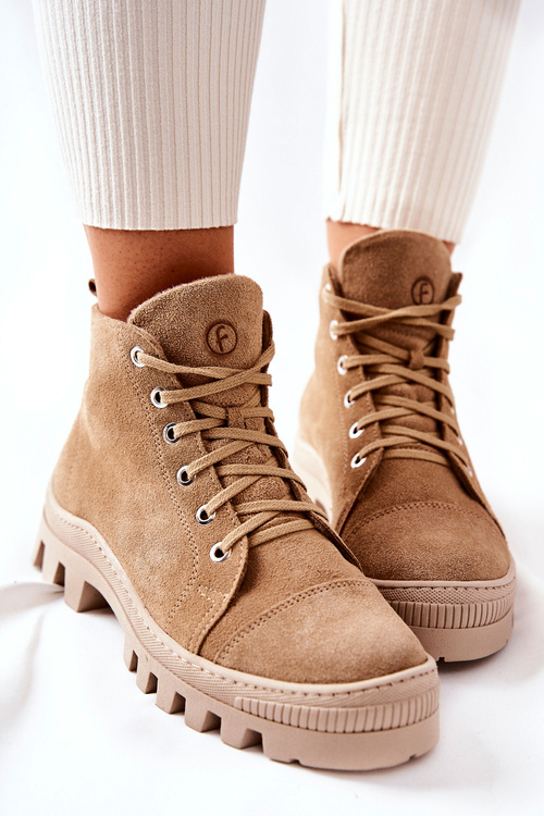 Padded Suede Sneakers Boots Camel Madisson