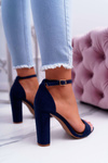 Women's Stiletto Sandals Suede Blue Anastasie
