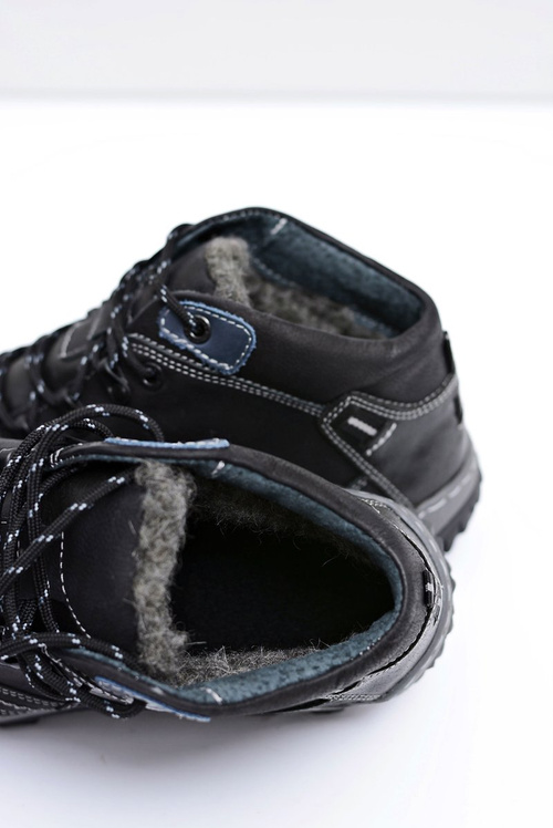 Trekkingowe Męskie Czarne Ocieplane Półbuty Etemor