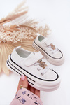 Girls Sneakers With Teddy Bear White Solena