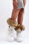 Women's Laced Snow Boots White Santero