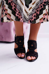 Women's Stiletto Sandals Sergio Leone SK852 Suede Black Diven