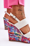 Women's Wedge Sandals White Calderia