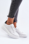 Women's White Leather Platform Sneakers Gatira