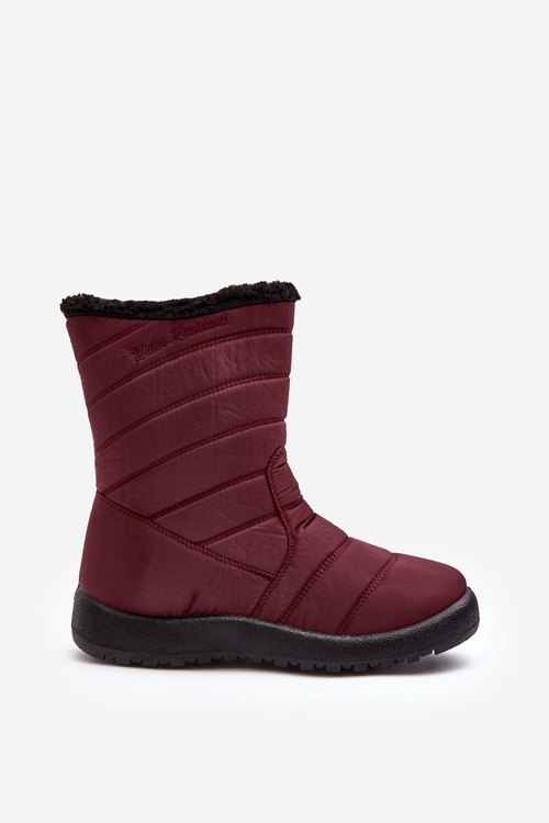 Women's High Padded Snow Boots Burgundy Luxina