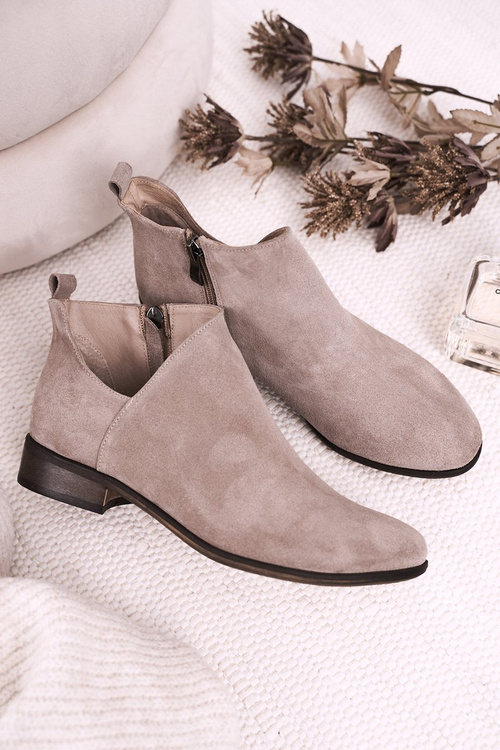 Women's Boots With A Cut Suede Cappuccino Clarence