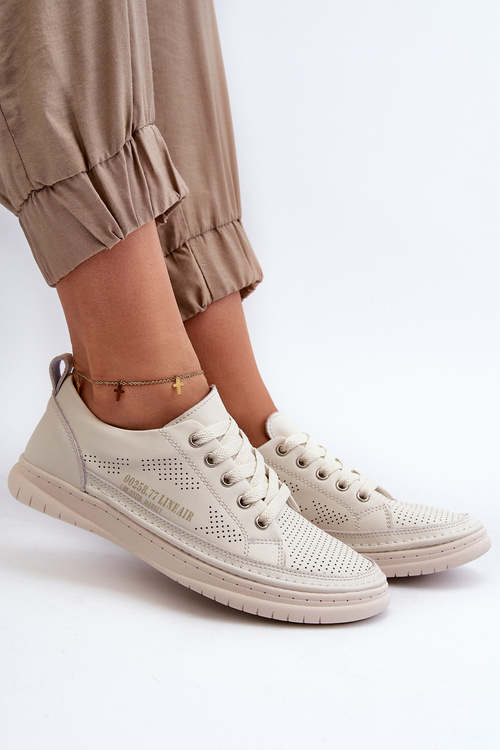 Women's Leather Sneakers Beige Cloesa