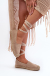 Tied Suede Espadrilles Beige Ismanne