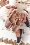 Leather Espadrilles On A Braided Sole Big Star HH274503 Gold