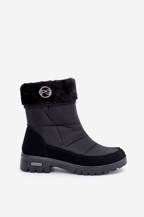 Women's Fashionable insulated snow boots Progress PROGJ-21-13 Black