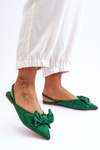 Women's Slip-On Ballerinas With Bow Green Nadine