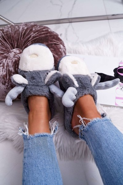 Women's Tootsie Fleece Reindeer Grey Deff