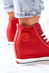 Leather Wedge Sneakers Cross Jeans II2R4026 Red