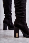 Classic Suede Zipper Boots Black Laylah