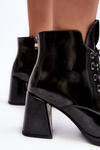 Women's Laced Heel Boots D&A CR8163 Black