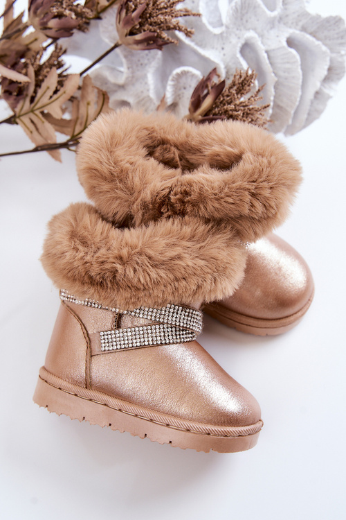 Children's Snow Boots With Cubic Zirconia Gold Hollee