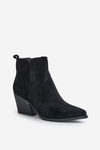 Insulated Cowboy Ankle Boots Eco Suede With Zipper Black Virtris