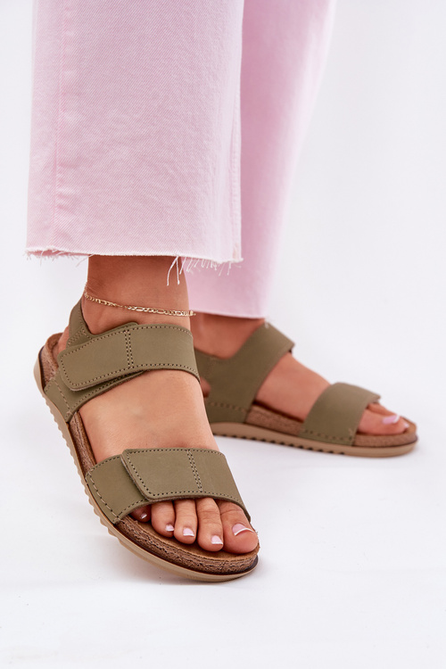 Leather Women's Sandals Inblu AA0001KU Green