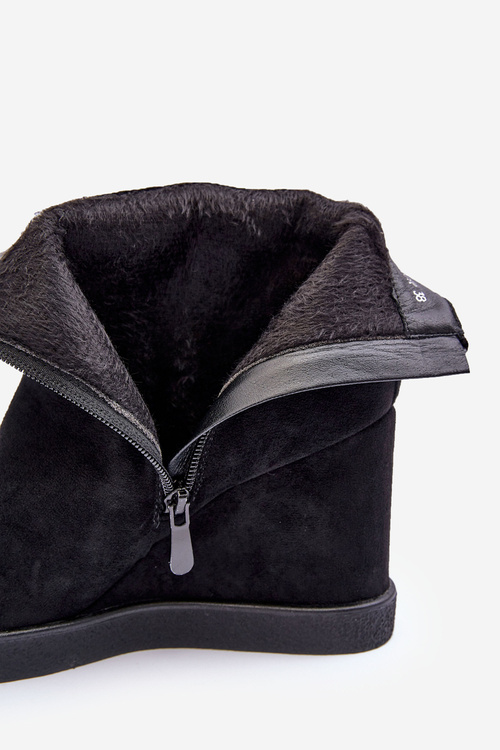 Leather Lined Heeled Boots With Ornamentation Black Vere