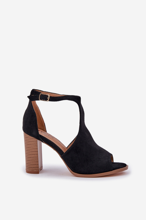Block Heels Made Of Eco Suede Black Lanadriena