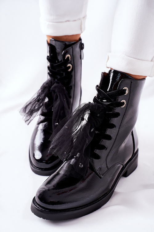 Classic Women's Insulated Boots Shiny Black La Grotta