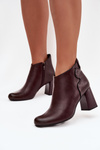 Leather Boots Lined On Heel Bordeaux Ivessara