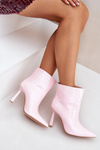 Patent Ankle Boots With Pointed Toe Light Pink Seliri
